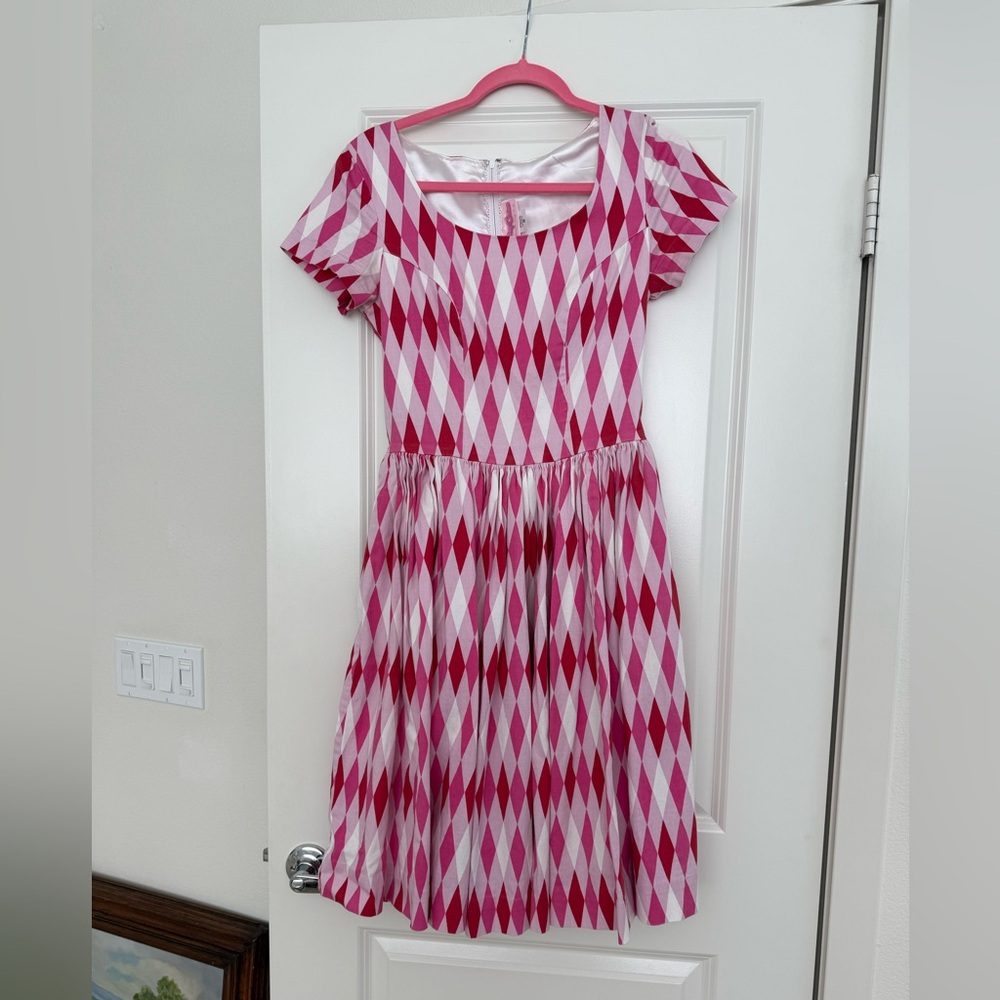 PUG Pink and White Harlequin Dress